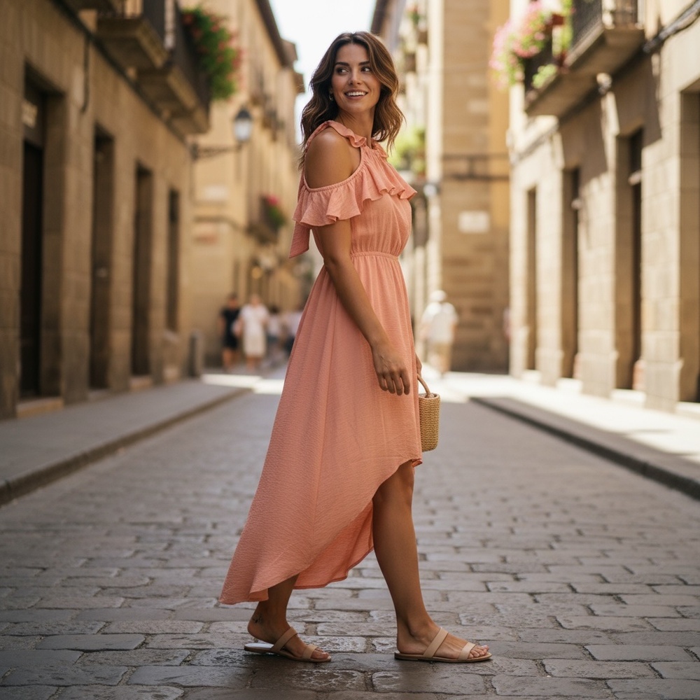 Charme U Ruffle Cold Shoulder High-Low Dress – Sz Small - hello wedding season!